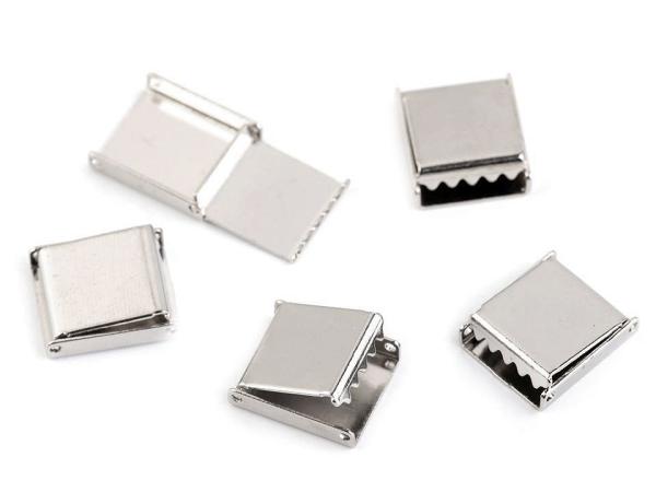 Endstücke für Flachkordeln oder Bänder Breite 10 mm Nickel